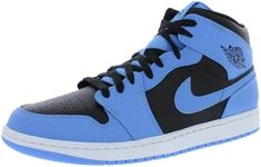 Jordan Mens Air 1 Mid University Blue Black - University Blue/Black-White - Size 10