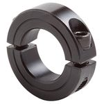 Climax Metals 2C-112X5 Steel Two-Piece Clamping Collar, Black Oxide Plating, 1-1/8" Bore Size, 1-7/8" OD with 1/4-28" x 3/4" Set Screw (Pack of 5)