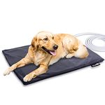 Pecute Pet Heat Pad Large 50x65cm,Constant Heating Safe Electric Heated Mat Anti Bite Waterproof with Removable Flannel Cover & Fire Retardant Cotton, Soft Cosy for Puppies Kittens(2 Covers)