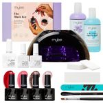 Mylee Professional Gel Nail Kit (Main) - Grande LED Nail Lamp, 4 Gel Polish Shades, Builder Gel, Top & Base Coat, Prep Tools and Gel Remover – Premium At-Home Set & Gifts for Women