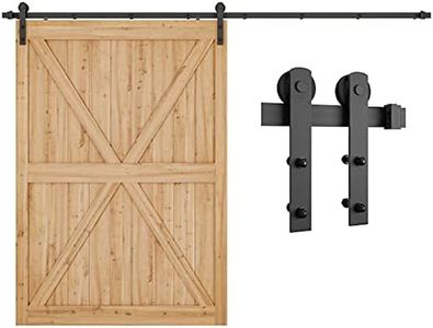 10ft Heavy Duty Sliding Barn Door Hardware Kit - Super Smoothly and Quietly - Simple and Easy to Install - Includes Step-by-Step Installation Instruction - Fit 60" Wide Door Panel (I Shape Hangers)