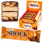 FitnesSHOCK Protein Bar 12pcs no added sugar, 20% protein, low carb (5,5g), rich in fibre, low calorie, 12-pack fitness chocolate bars box, palm oil free, no flour, 12x50g salted peanut caramel flavor