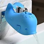 Faucet Cover Bathtub Baby Tub - Bath Spout Cover Baby Bathtub, Faucet Cover Baby Bathtub Silicone Whale for Kids, Toddlers, Blue (ALIBEBE)