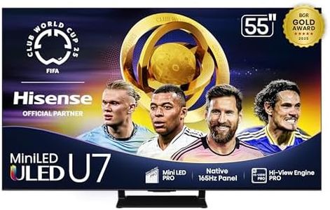 Hisense 55" Class U7 Mini-LED ULED 4K UHD Google Smart TV (55U75QG, 2025 Model) - QLED, Native 165Hz, VRR 288, Up to 3000 Nits, HDR10+, Dolby Vision IQ · Atmos, IMAX Enhanced, 2.1.2 Ch Surround