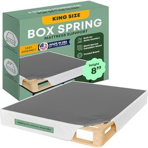 Greaton, 8” King Box Spring for King Bed – Amish-Made in The USA – Solid Wood Box Spring Mattress Foundation with Stable & Quiet Support – Flat-Packed & Easy Assembly – White