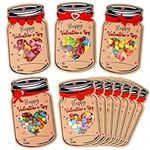 PEUTIER 40pcs Valentine Kraft Exchange Cards Set for Kids, Funny Mason Jar Happy Valentines Day Candy Holder Making Kit Cards Gift for School Classroom Boys Girls Party Favor (Candy Not Included)