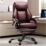 MOCHHOFU Big and Tall Office Chair 600LBS for Heavy People Heavy Duty Executive Desk Chair with High Back Extra Wide Seat PU Leather Adjustable Lumbar Support Adjustable Height Linkage