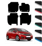 GCM - Car Floor Mats for Honda Jazz Manual 2015-2020 Full Coverage Floor Protection - Anti Slip & Fit Car Mat with Clips Easy to Clean Car Carpet for All-Weather- Grey Edging, Carpet