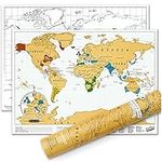 Luckies of London | Scratch Map Original Travel Size | Scratch Off World Map | Wall Art & Scratch Art | Mini World Map Poster To Track Travels | Travel Journal Alternative & Travel Gifts | Small