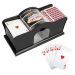 WIGUROE 2 Decks Hand-cranked Card Shuffling Machine, Manual Card Shuffler with Easy Hand Cranked System, Black Manual Card Mixer for Playing Poker Texas Hold Em Blackjack Games Home Party Club