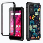 BFDHGQZC Case for Blu Studio Mini 2023 with Screen Protector,Gaming Controllersca Dual Layer Hard PC Textured Back & Soft TPU Bumper Shockproof Protective Cover Blu Studio Mini 2023