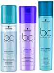 Schwarzkopf Professional Bonacure Hyaluronic Moisture Kick Spray Conditioner 200 Ml & Keratin Smooth Perfect Conditioner 200ml & Hyaluronic Moisture Kick Micellar Shampoo 250 Ml