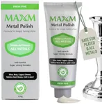 MAXM Multi-Purpose Metal Polish Paste with Fresh Pine Scents – Works on Stainless Steel, Brass, Copper, Chrome, Jewelry & Cars | Non-Abrasive Rust Remover & Tarnish Restorer | Biodegradable Tube 4.2oz