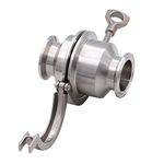 DERNORD Sanitary Check Valve - One Way Flow - 1.5" Tri Clamp Style, Stainless Steel 304, FKM Gasket (1.5" Tri Clamp Check Valve)