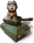 Suck UK | Tank Cat House | Cardboard Kitten Toys & Cat Bed | Interactive Cat Toy for Kittens & Cats | Novelty Cat Accessories & Cat Gifts | Indoor Cat Toys or Outdoor Cat House & Cat Cave | Green