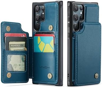 Vinich for Samsung Galaxy S22 Ultra Wallet Case with Card Holder, RFID Blocking Credit Slots Kickstand Shockproof Phone Cover Fit for Galaxy S22 Ultra 6.8" Blue