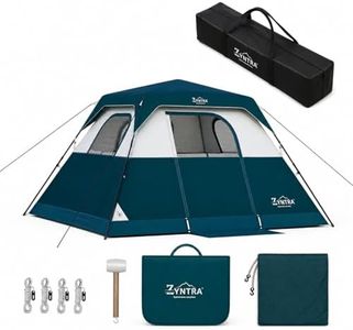 ZYNTRA 6 Person Instant Cabin Tent — Comfortably Sleeps a Family of 4 with Gear | 60-Second Setup, Waterproof & Windproof Family Camping Tent, Rainfly & Floor Mat Included, Australian Owned