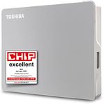 Toshiba 2TB Canvio Flex Portable External Hard Drive for Mac, Windows PC, Smartphone and Tablet use, Compatible with Most USB-C and USB-A Devices, Silver (HDTX120ESCAA)