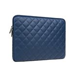 RAINYEAR 15.6 Inch Laptop Sleeve Diamond PU Leather Case Protective Shockproof Water Resistant Zipper Cover Carrying Bag Compatible with 15.6" Notebook Computer Ultrabook Chromebook (Navy Blue)