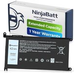 NinjaBatt Battery Compatible with Dell WDX0R Inspiron 15 5000 7000 5567 7579 5578 5570 5568 7569 5579 5565 7573 13 7378 5378 7368 5379 5368 7375 17 5767 Y3F7Y - [42Wh/11.4v]