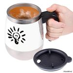 Self stirring coffee mug - Automatic mixing stainless steel cup - To stir your coffee, tea, hot chocolate, milk, protein shake, bouillon, etc. - Ideal for office, school, gym, home - 400 ml / 13.5 oz