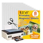 Towjug Printable Magnetic Sheets 8.5x11 Inches for Inkjet Printers, 8 Sheets Glossy Print Paper Non-Adhesive Backing, 12mil Thickness DIY Flexible Magnet Photos