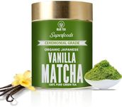 BLUE TEA - Vanilla Japanese Matcha Green Tea Powder (1.76 Oz) || POWERFUL ANTIOXIDANT || Ceremonial Grade - Natural Ingredients - Vanilla Delicate Infusion - Vegan - Non-GMO| Tin Packaging