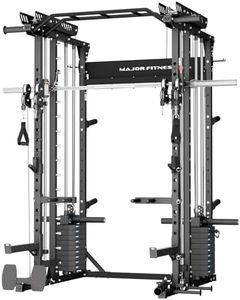Major Fitness Drone MAX V Smith Machine with Weight Stacks, All-in-One Home Gym Squat Rack--2500LB Capacity, Dual LAT Pull-Down Systems & Cable Crossover Machine, Heavy-Duty Full-Body Workout Machine