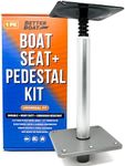 Boat Pedestal Seat Package 3 Piece Kit Boat Seat and Pedestal Combo with Boat Seat Mount for Deck Boat Seat Swivel Base Plate for Fishing Boat Seat or Casting Seat Pedestal and Jon & Bass Boat