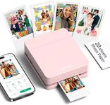 Nelko Photo Printer, PP01 Color Portable Mini Photo Printer, Instant Smartphone Inkjet Sticker Printer, Sticky-Back Photos, for iOS & Android, Fun Editing Smart AI APP, Pink