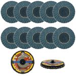 WA 10PACK - 3'' inch 80# Quick Change Roll Lock Mini Zirconia Flap Discs, Grinding & Sanding Wheels, Removing Rust, Blending, General Stock Removal, T27 Flat (GRIT 80#)