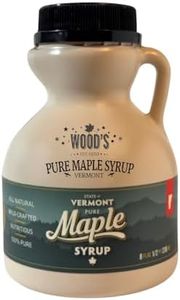 Wood’s Traditional Vermont Maple Syrup – Pure Maple Syrup from a Fourth-Generation Family Sugarbush | Dark Robust or Amber Rich | Natural, Additive-Free Sweetener | 8 oz Plastic Jug