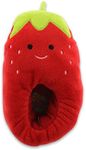 Strawberry Toddler Kids Ultra Soft Plush Mooshy Stuffed Novelty Slippers (Strawberry, 4-5 M US Big Kid)