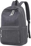 Leathex School & College Backpack for Teens Large Corduroy Bookbag Lightweight 17 inch Laptop Bag for Girls Women Casual School & College Backpack (Grey)