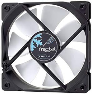 Fractal Design Dynamic X2 GP-12 PMW Computer Fan - Silent Fan - High Airflow – 120x120x25 mm – 1200RPM – FDB-Bearings – Trip Wire - Aerodynamically Shaped Struts– 12v - Black/White (Single)