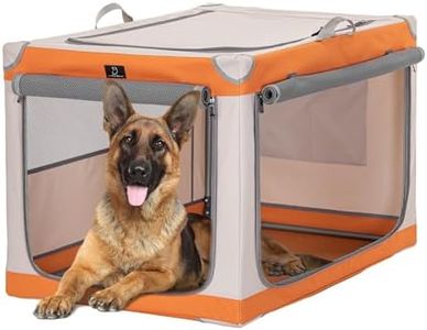 A 4 Pet Extra Large Dog Crate, 40Inch Travel With Adjustable Steel Frame, Easy On The Go, Easy to Stow, Chew Proof & Lightweight Fabric Soft, Orange