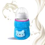 THE LITTLE LOOKERS Bottle Cover for Philips Avent |Wide Neck Feeders Soft Plush Stretchable Baby Feeding Bottle Cover with Easy to Hold Strap (Blue, Wide Neck 125ml/4OZ)