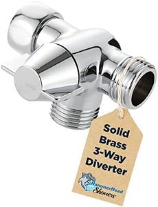 All Metal 3 Way Shower Diverter Valve - Shower Arm Diverter Connects Both Fixed and Hand Held Showerheads to Shower Arm - Shower Diverter 3 Way for Dual Shower Head - Shower Splitter 2 Way - Chrome