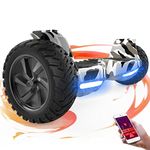 GeekMe Hoverboards,8.5 inch all terrain Hoverboards, Electric Self Balancing Scooter With Powerful Motor LED Lights,APP,Bluetooth speaker, Gift for Children