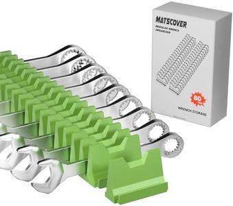 80PCS Modular Wrench Organizer Wrench Holder - Wrench Tool Organizers for Tool Drawer Storage, Wrench Storage Set with Metric & SAE Label, Wrench Rack Tool Gift for Professional Mechanics Men, Green