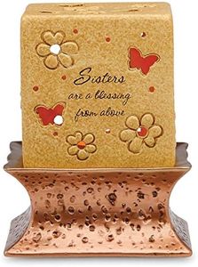 Pavilion Gift Company Sister are a Blessing by Pavilion, 5-1/2-Inch Tall Including Base and Tea Light Candle