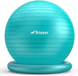 Trideer Ball Chair Yoga Ball Chair Exercise Ball Chair with Base for Home Office Desk, Stability Ball & Fitness Ball Seat to Relieve Back Pain, Home Gym Workout Ball for Abs, Pregnancy Ball with Pump