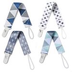 BASICSLIFE Dummy Clips for Baby, 4 Pack BPA Free Pacifiers Holders Leashes for Teether Toy or Soothie, Fits All Pacifiers Baby Teething Toys,Baby Shower (Plastic cilp)