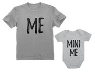 Me & Mini Me Dad and Baby Matching Outfits Father Son Daughter Shirts Set Dad Gray X-Large/Son Gray Newborn (0-3M)