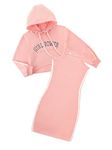 Girls Long Sleeve Hooded Sweatshirt and Bodycon Dress Set