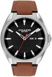 Coach Jackson Men's Watch -3H Quartz Watch with Day Date Window - Genuine Leather Strap - Water Resistant 3 ATM/30 Meters - Premium Fashion Timepiece for Everyday Style - 45mm