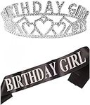 Birthday Decorations, Happy Birthday, Birthday Girl Sash and Tiara, Birthday Girl Headband