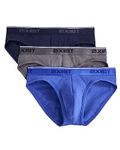 2(x)ist Men's 3-Pack Stretch Core No-Show Brief, Eclipse/Lead/Dazzling Blue, X-Large