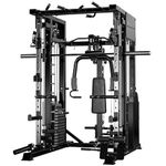 Strongway Multi Gym Smith Machine with Weights 177KG Weight Stack Included - Multifunction Home Gym Dual Cable Pulley Dip Station Pull Up Bar Strength Training