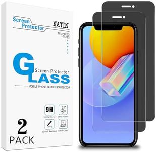 KATIN 2 Pack Privacy Screen Protector for iPhone 11 Pro, iPhone XS and iPhone X 5.8-Inch Anti Spy Tempered Glass Film Anti-Scratch Case Friendly